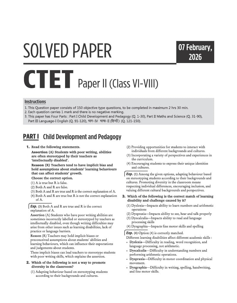 Arihant CTET 2026 Paper-2 Maths and Science Junior Level Exam Guide Success Master English Medium