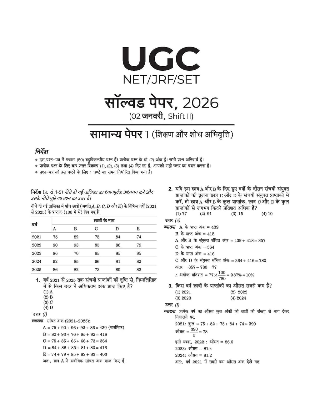 Arihant NTA UGC-NET JRF SET 2026-2027 Paper-1 Compulsory Shikshan Aur Shodh Abhivratti Solved Papers 2010-2026 Hindi Medium