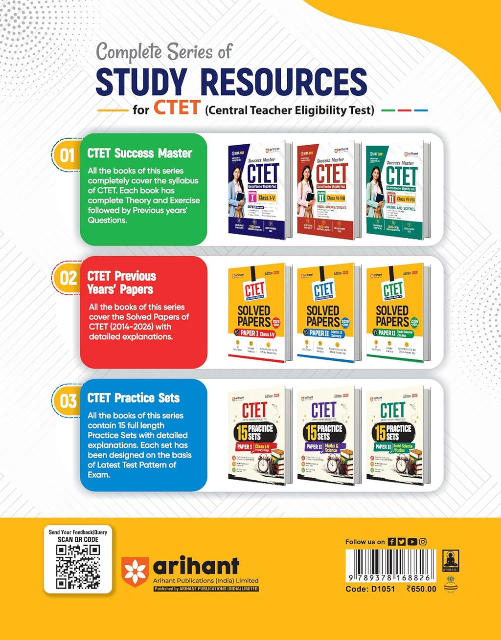 Arihant CTET 2026 Paper-2 Junior Social Science Studies Teacher Exam 35 Solved Papers 2015 to 2026 English Medium