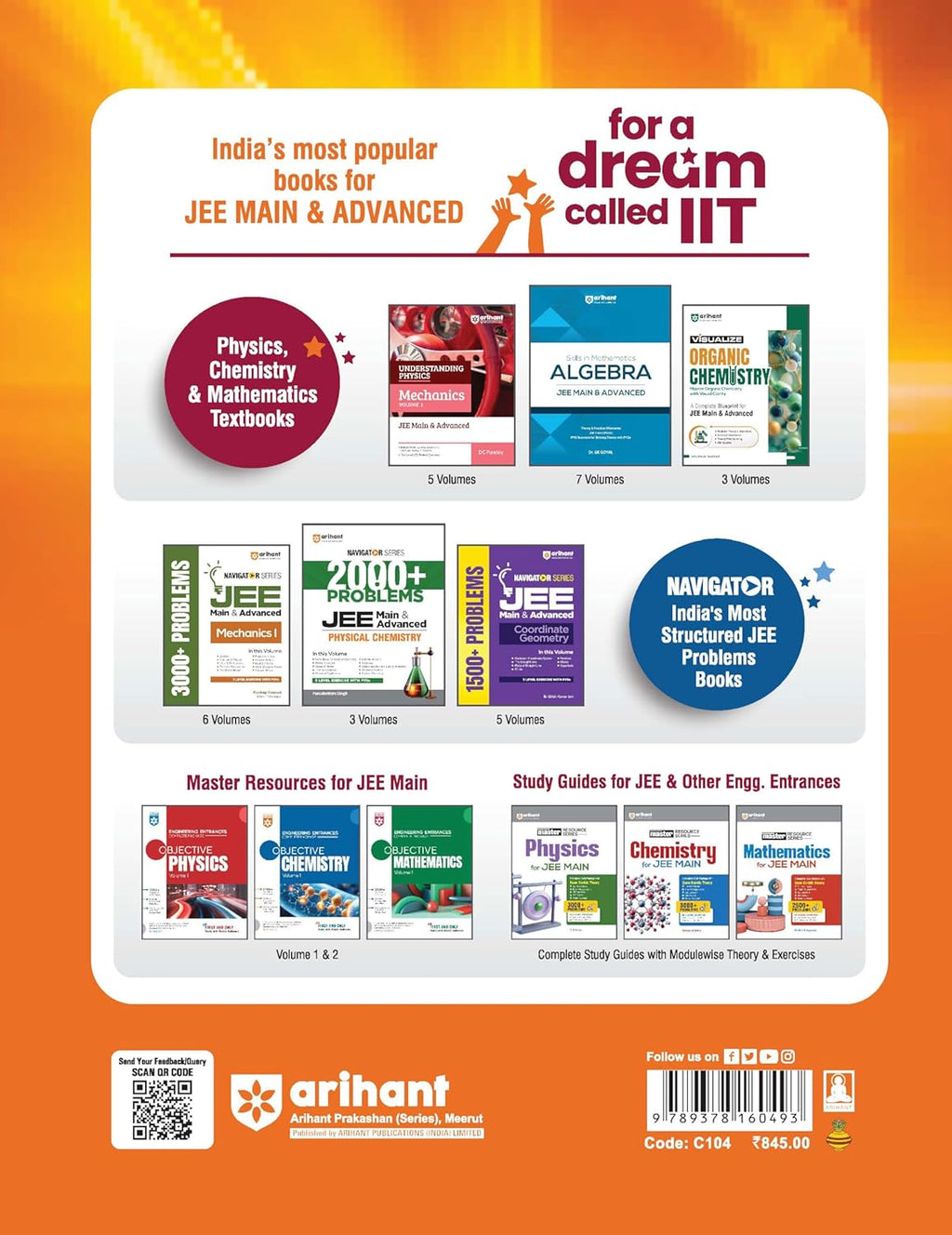 Arihant JEE Main 2027 Mathematics 25 Years 2002-2026 Chapterwise Topicwise Levelwise 3500+ MCQs English Medium