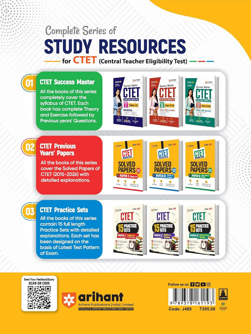 Arihant CTET and TETs 2026 Mathematics and Pedagogy English Medium for Class 6 to 8 Junior Level Teacher Exam
