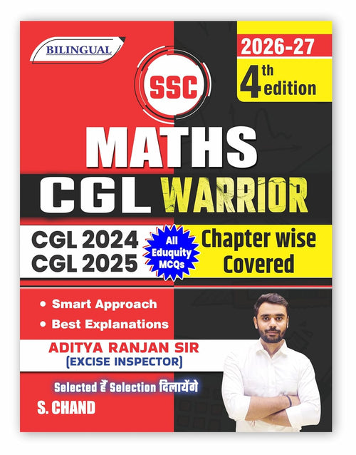 Aditya Ranjan Sir SSC Maths CGL Warrior Book 2026 2027 4th Latest Edition Math Chapter wise Eduquity MCQ Best Explanations Tier 1 and 2 Exams Mathematics for SSC CGL Exam Bilingual