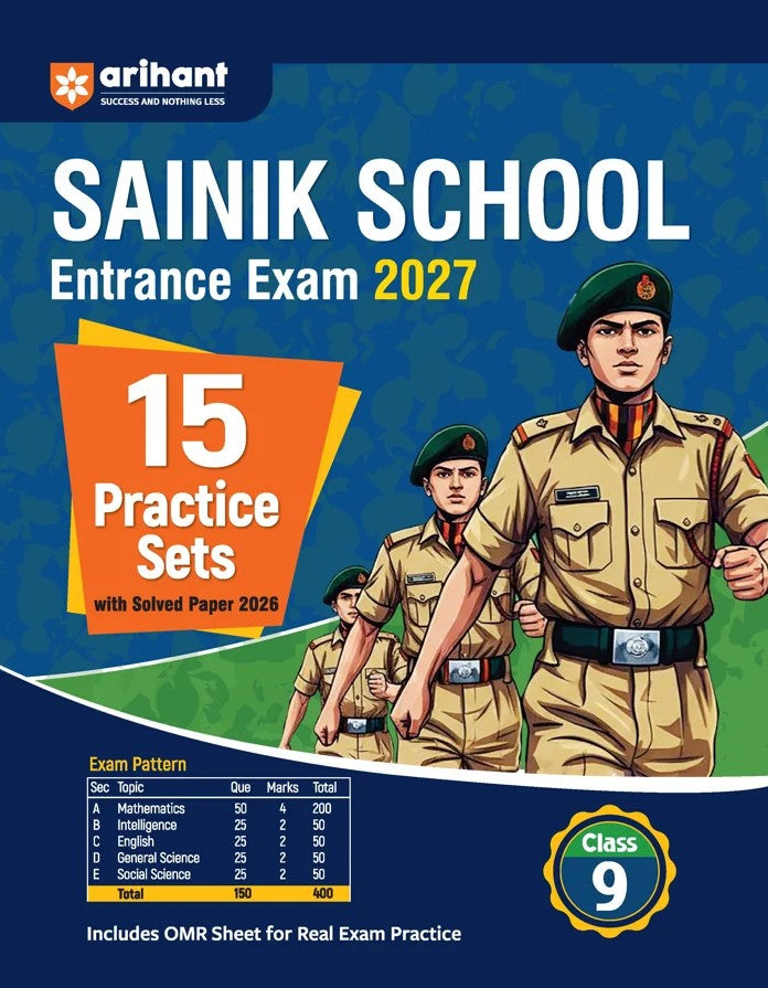 Arihant AISSEE Sainik School Class 9 Entrance Exam 2027 15 Practice Sets with Solved Paper 2026 With OMR Sheet As per Latest Exam Pattern