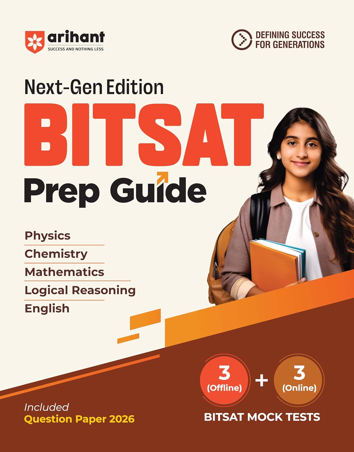 Arihant BITSAT 2027 Prep Guide Physics Chemistry Mathematics Logical Reasoning and English Question Paper 2026 Included 3 Offline + 3 Online Mock Tests Next-Gen Edition