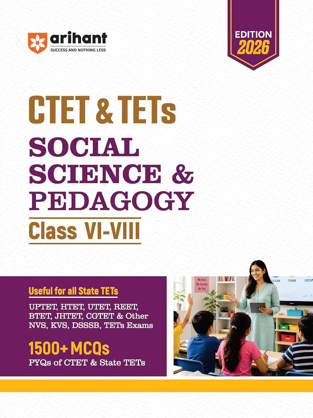 Arihant CTET and TETs 2026 Social Science and pedagogy English Medium for Class 6 to 8 Junior Level Teacher Exam