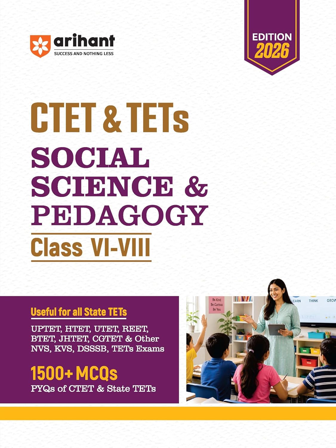 Arihant CTET and TETs 2026 Social Science and pedagogy English Medium for Class 6 to 8 Junior Level Teacher Exam