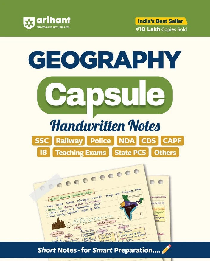 Title- Arihant Geography Capsule Handwritten Notes English Medium for SSC Railway Police NDA CDS CAPF IB Teaching Exams State PCS and Other Exams