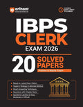 Arihant IBPS Clerk Exam 2026 20 Solved Papers for Prelims and Mains Based on Latest Exam Pattern Smart Strategy and Alternate Methods Chapterwise Questions with Difficulty Levels