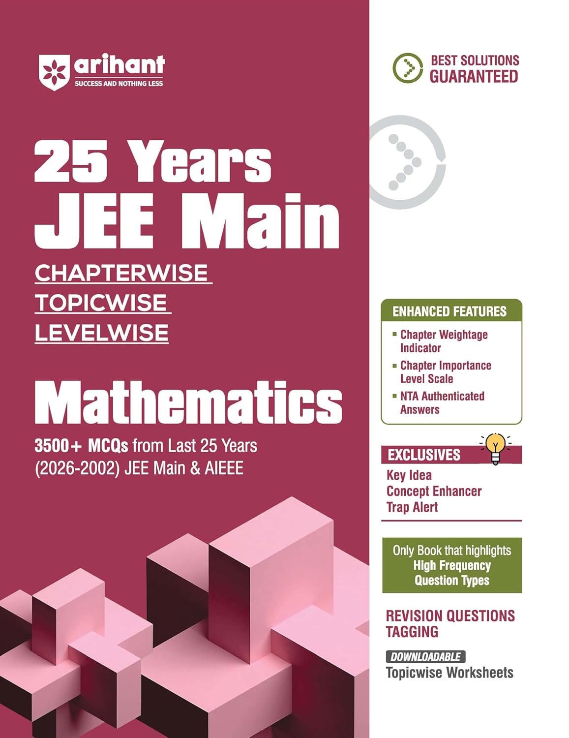 Arihant JEE Main 2027 Mathematics 25 Years 2002-2026 Chapterwise Topicwise Levelwise 3500+ MCQs English Medium