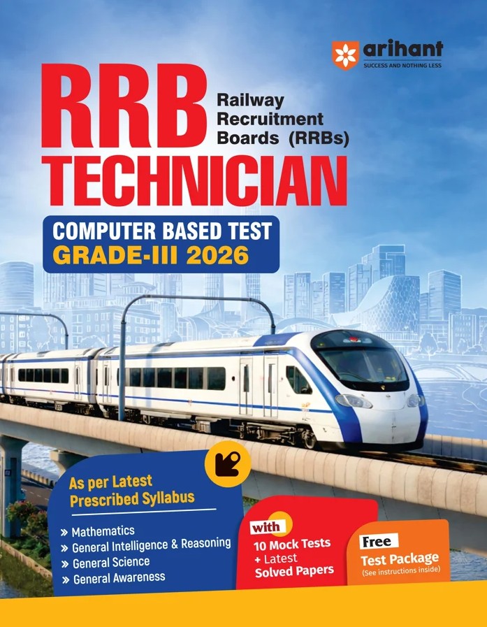 Arihant RRB Technician Grade 3 CBT 2026 Complete Study Guide Based on Latest Syllabus 10 Mock Tests Latest Solved Papers and Free Online Test Pack