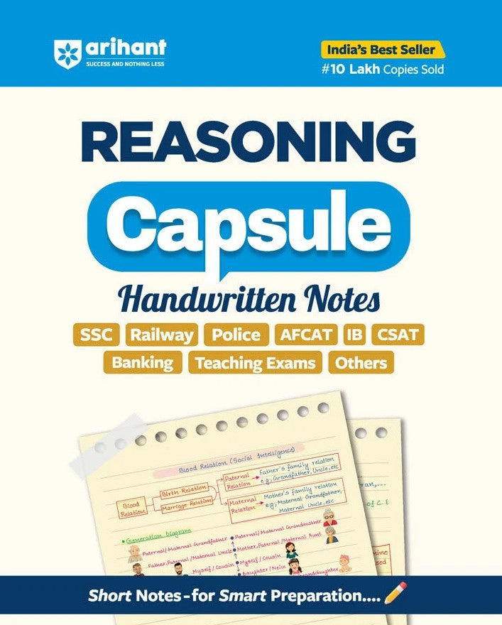 Arihant Reasoning Capsule Handwritten Notes English Medium for SSC Railway Police NDA CDS CAPF IB Teaching Exams State PCS and Other Exams
