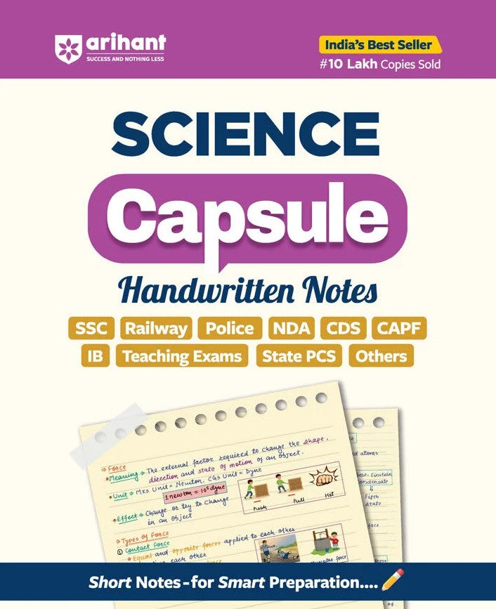  Arihant Science Capsule Handwritten Notes English Medium for SSC Railway Police NDA CDS CAPF IB Teaching Exams State PCS and Other Exams