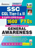 Kiran SSC CGL Tier-I and II and CAPFs Exam General Awareness 1600+ PYQs Chapterwise and Typewise English Medium