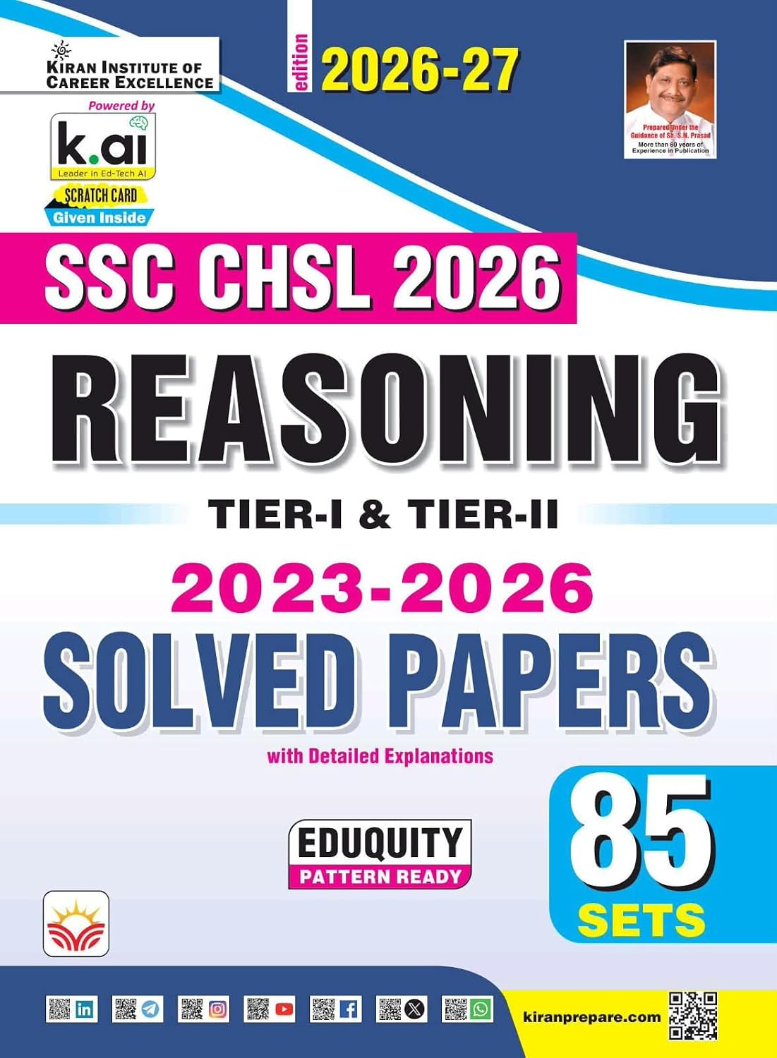  Kiran SSC CHSL Reasoning Tier 1 and Tier 2 Solved Papers Eduquity Pattern Ready 2026-2027 Edition English Medium K 6230