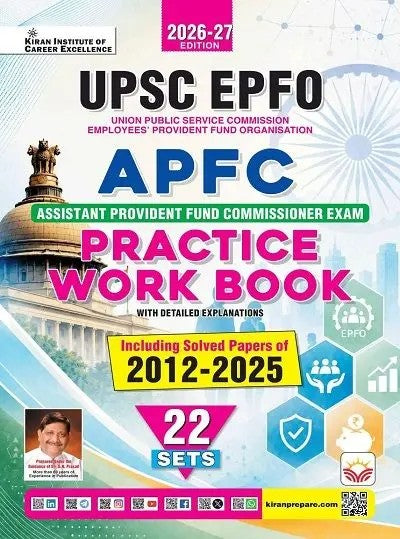 Kiran UPSC EPFO APFC Exam Practice Work Book Including Solved Papers 2026 2027 Edition English Medium K 6203
