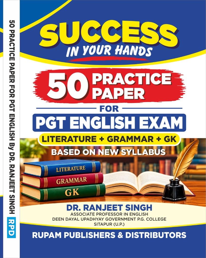  Rupam Success in Your Hands 50 Practice Papers for PGT English Exam Literature Grammar and General Knowledge GK Based on New Syllabus