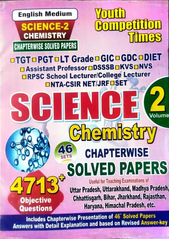 Youth Science 2 Chemistry Chapterwise Solved Papers Volume 2 English Medium for TGT PGT LT Grade GIC GDC NTA UGC NET